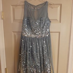 Stunning grey dress with silver sequins